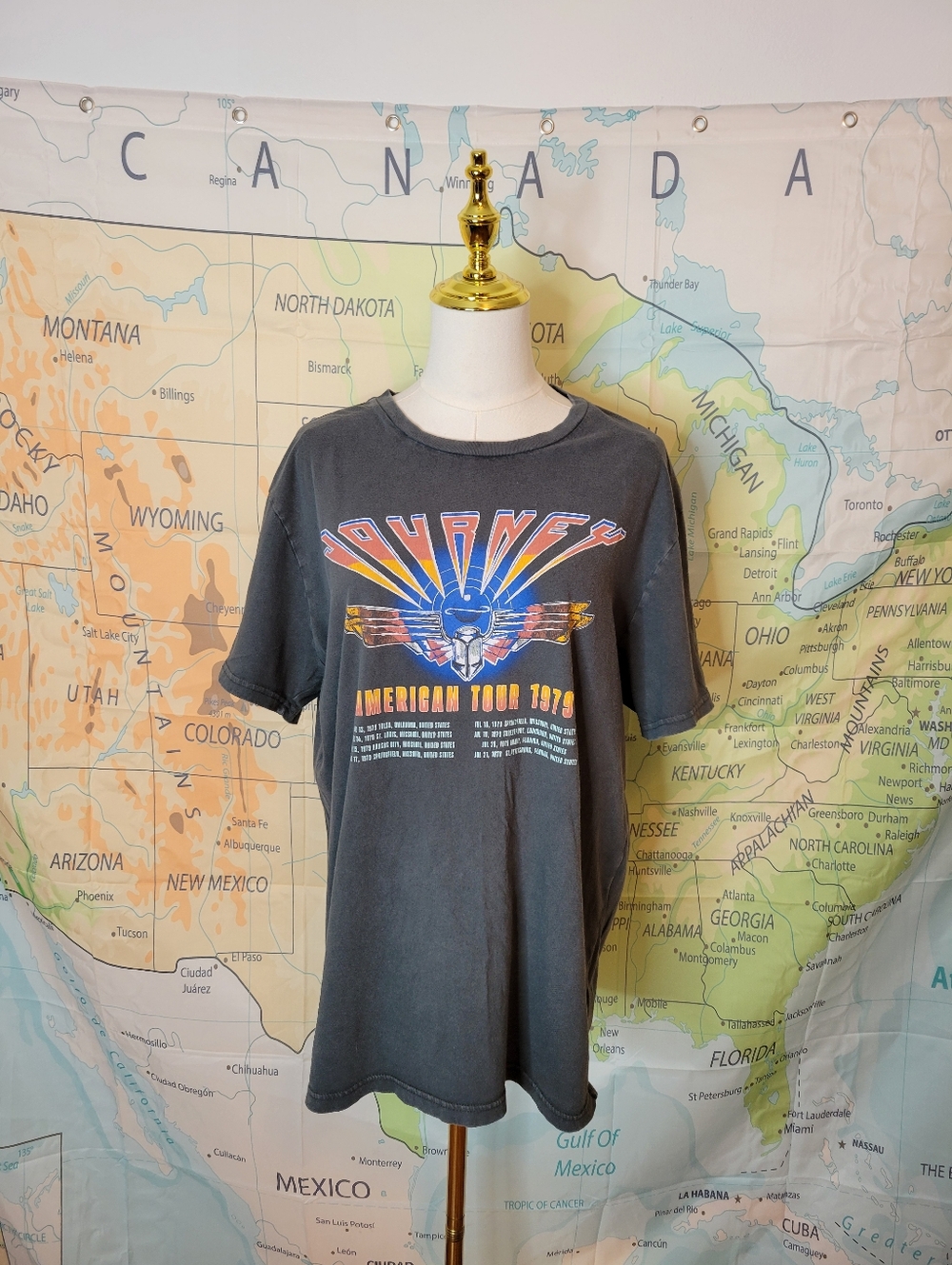 Vintage Journey Gray 'American Tour 1979' Graphic Tee Size L